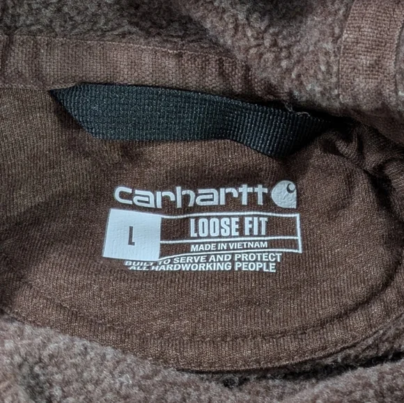 Carhartt Loose Fit Brown Hoodie - Size Large Mens - Mocha Heather - Picture 6 of 7